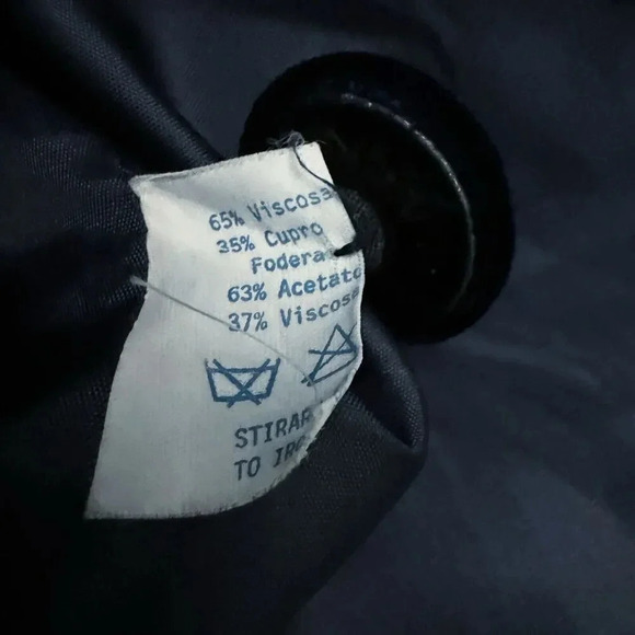 luisa spagnoli Velvet blazer vintage classic size 44 US size Medium dark blue - Picture 11 of 13